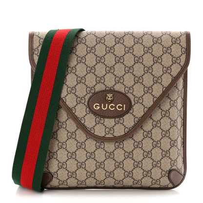 Gucci GG Supreme Monogram Web Medium Neo Vintage Flap Messenger Bag Beige New Acero 1 of 11