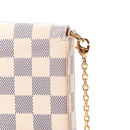 Louis Vuitton Damier Azur Pochette Felicie Chain Wallet Rose Ballerine 7 of 10