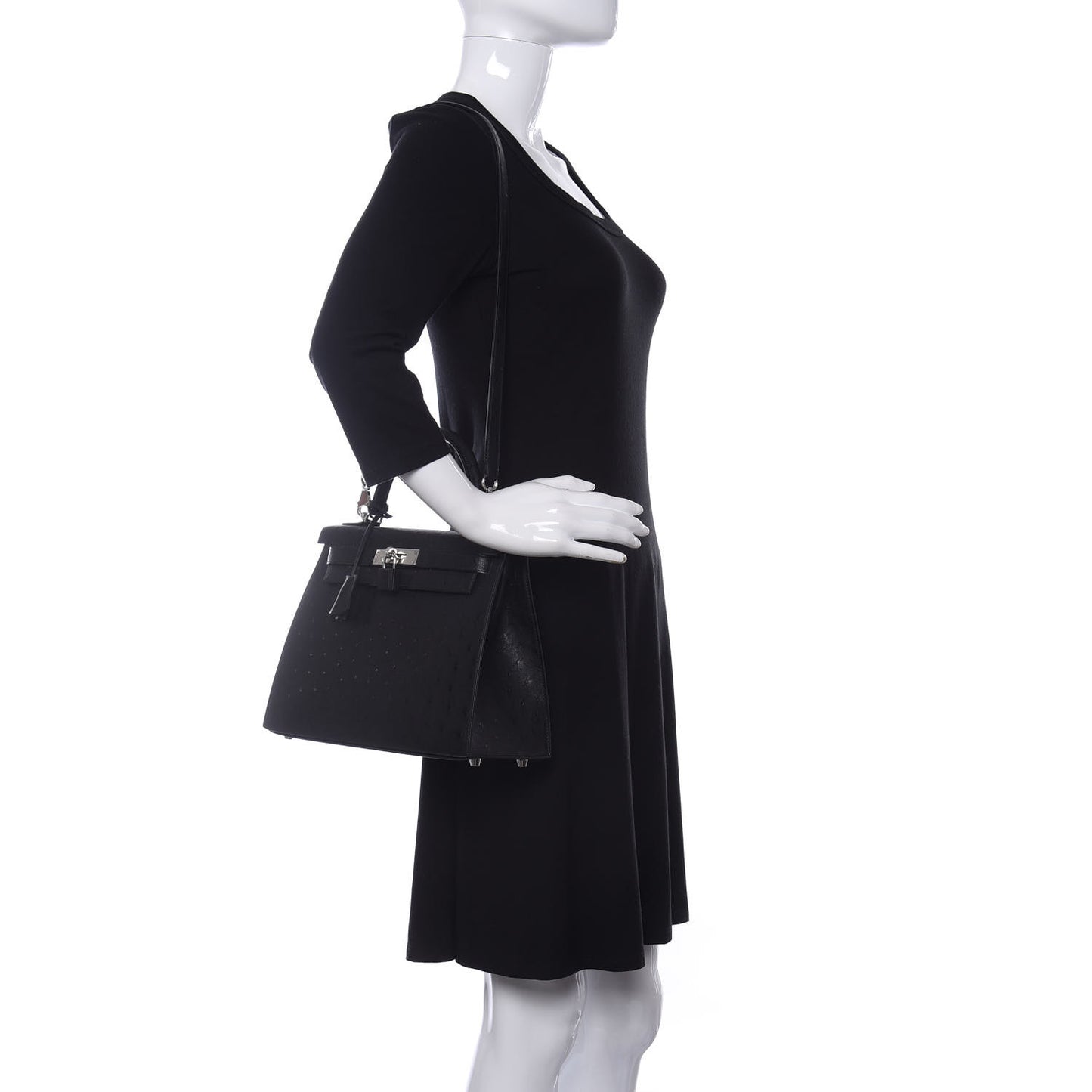 Ostrich Kelly Sellier 28 Black