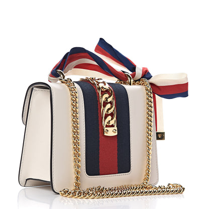 Gucci Calfskin Mini Sylvie Chain Shoulder Bag White 3 of 14