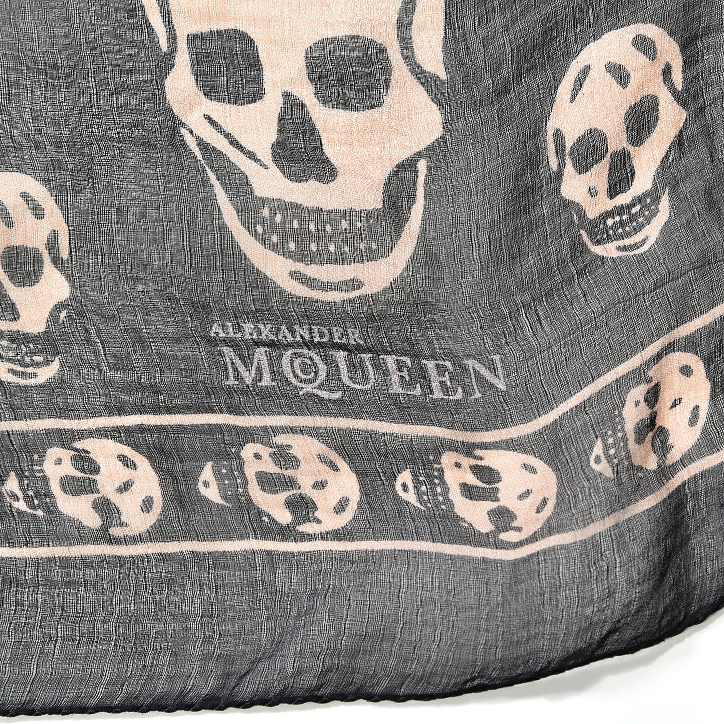 Silk Chiffon Skull Scarf Black Blush
