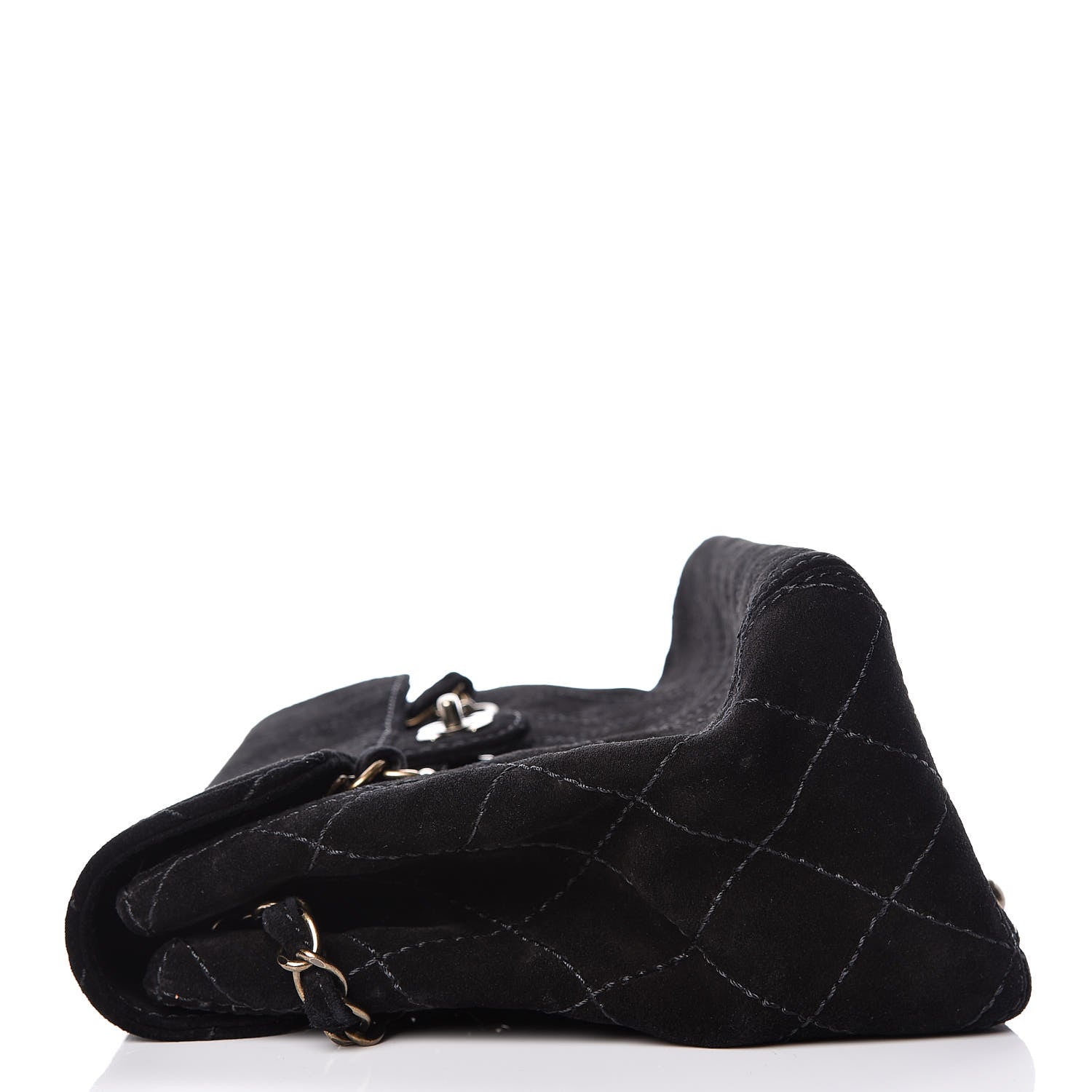Chanel Suede Diamond Stitched Flap Bag Black 10 of 17