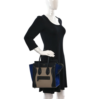 Celine Elephant Calfskin Suede Micro Tri-Color Luggage Sand 2 of 13