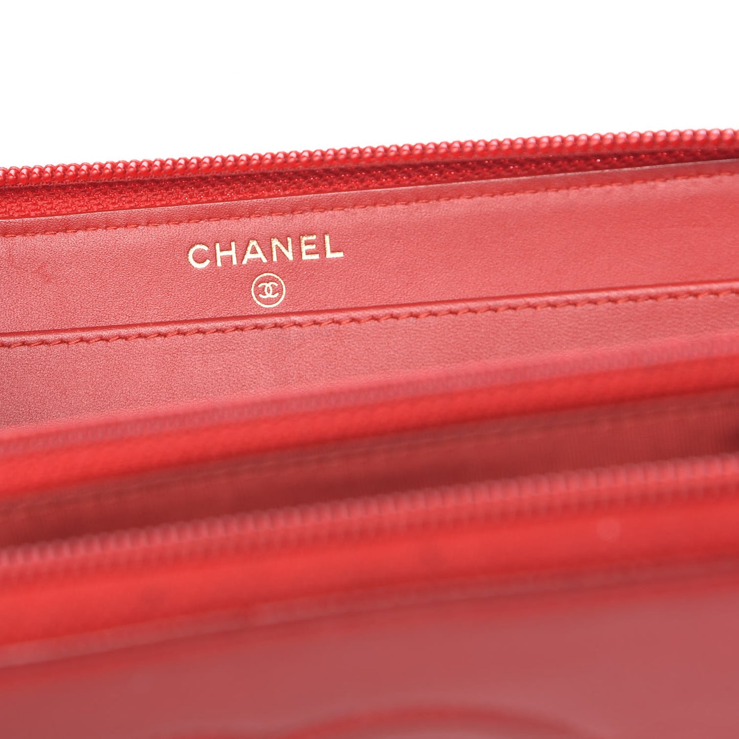 Caviar Large Timeless CC Zip Around Wallet Red