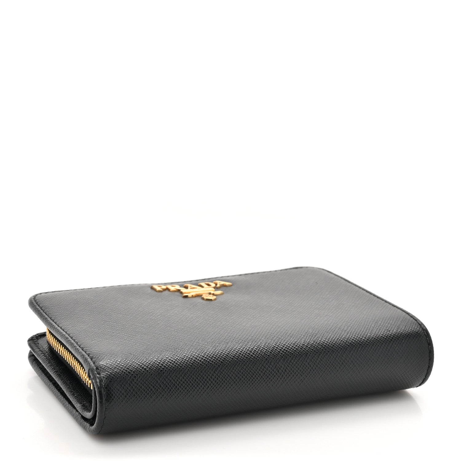 Prada Saffiano Metal Compact Wallet Black 4 of 9