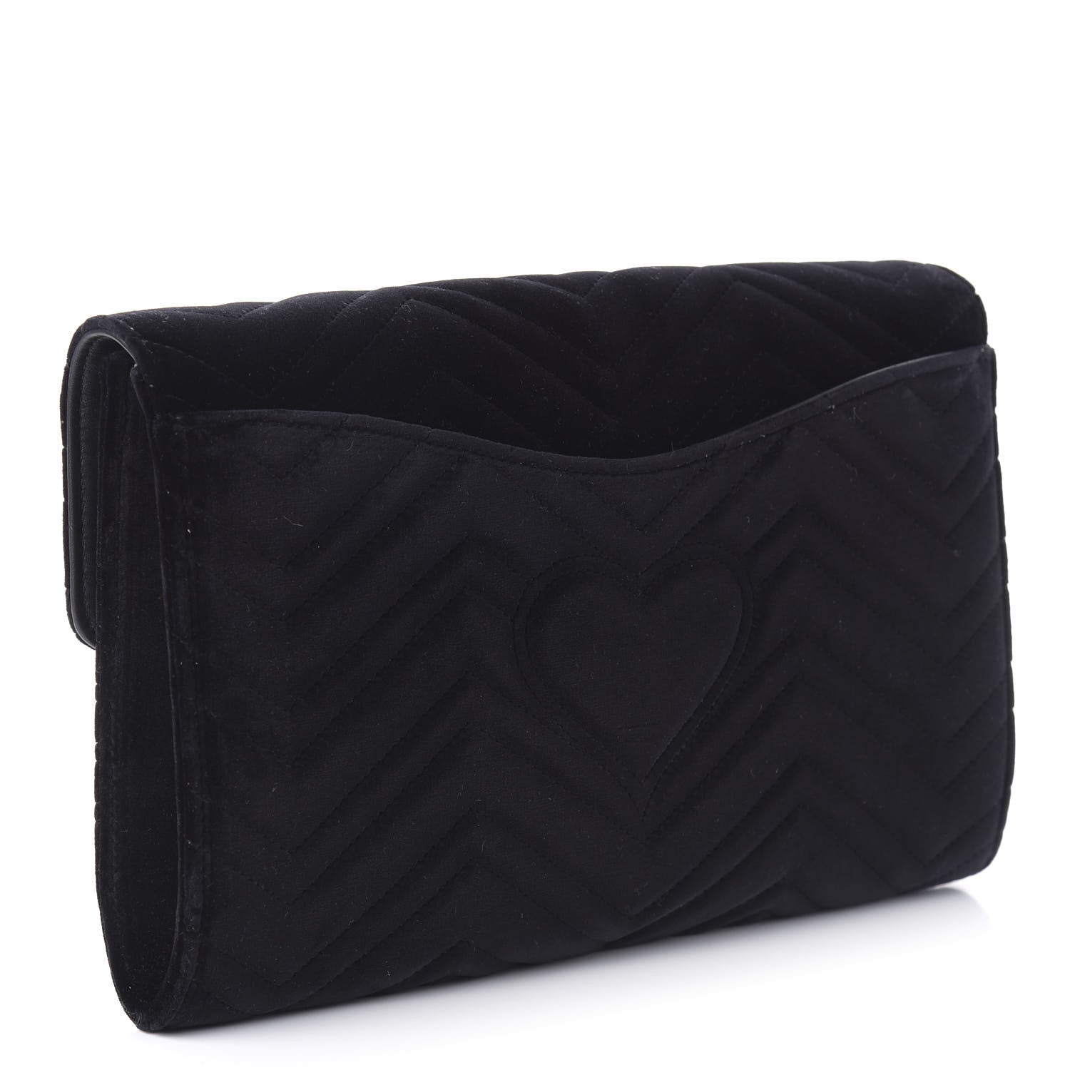 Gucci Velvet Matelasse GG Marmont Clutch Black 3 of 11
