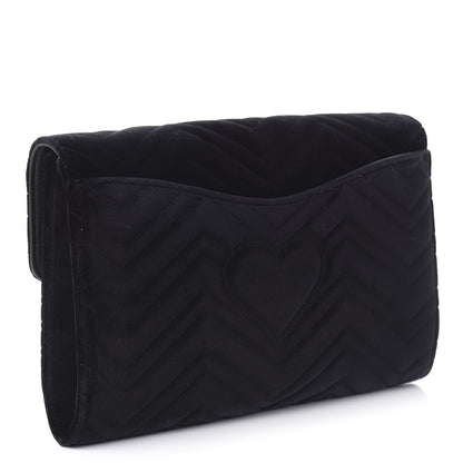 Gucci Velvet Matelasse GG Marmont Clutch Black 3 of 11