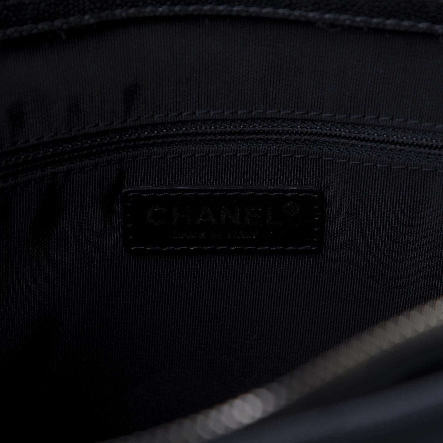 Caviar Quilted Rolled Up Tote Black