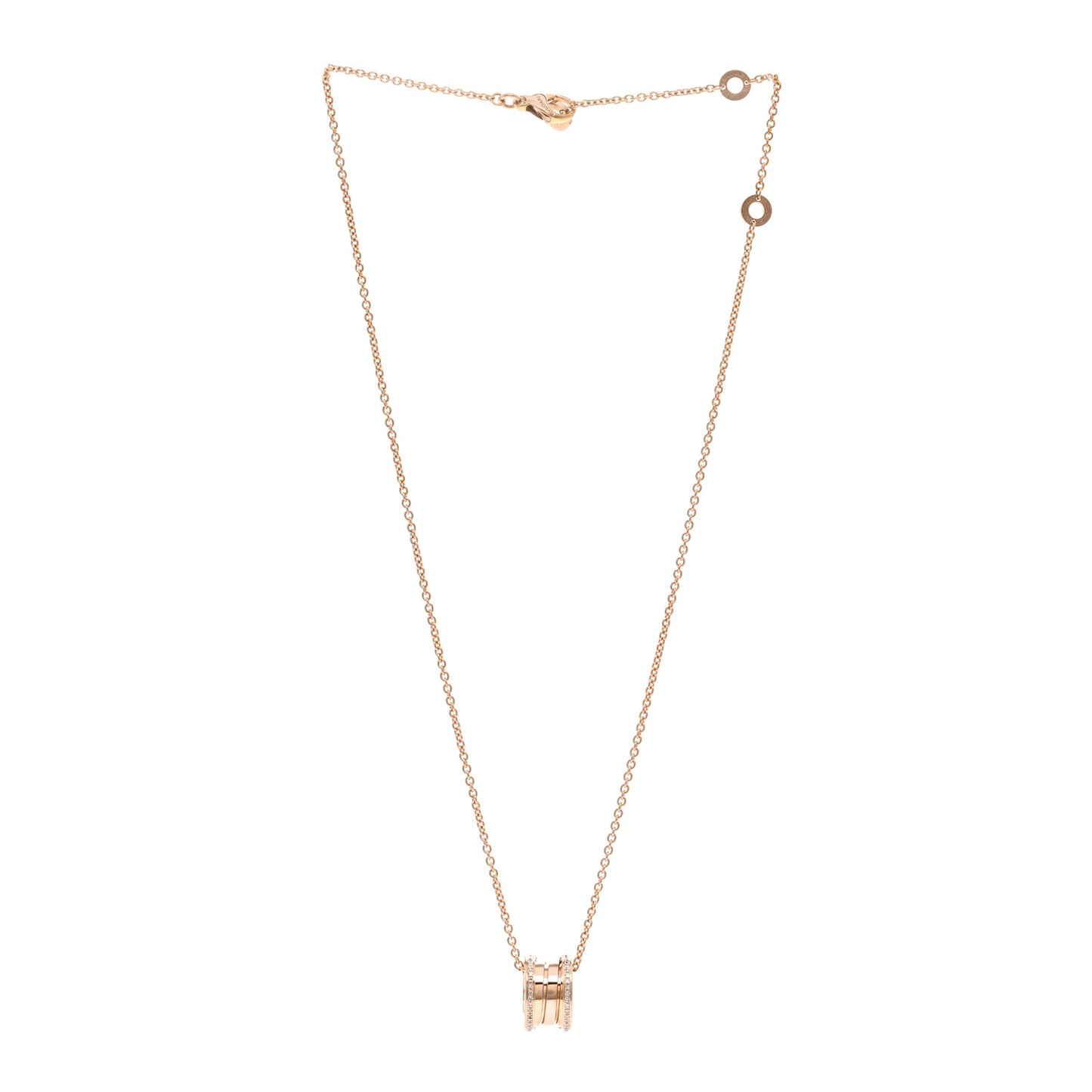 18K Rose Gold Diamond B.Zero1 Pendant Necklace
