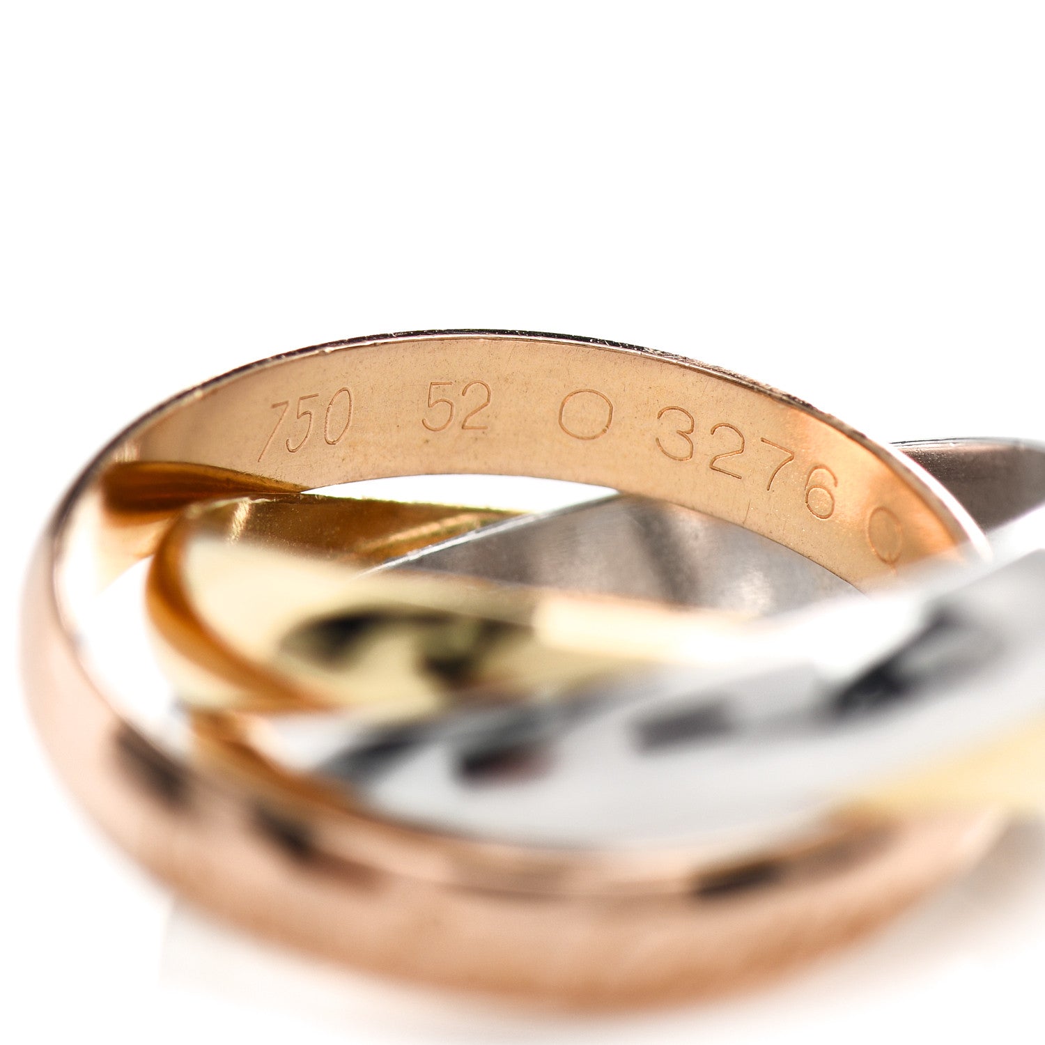 Cartier 18K Pink Yellow White Gold Classic Les Must De Cartier Trinity Ring 52 6 4 of 4