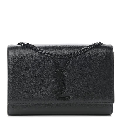 Saint Laurent Grain De Poudre Small Monogram Kate Satchel Black 1 of 12
