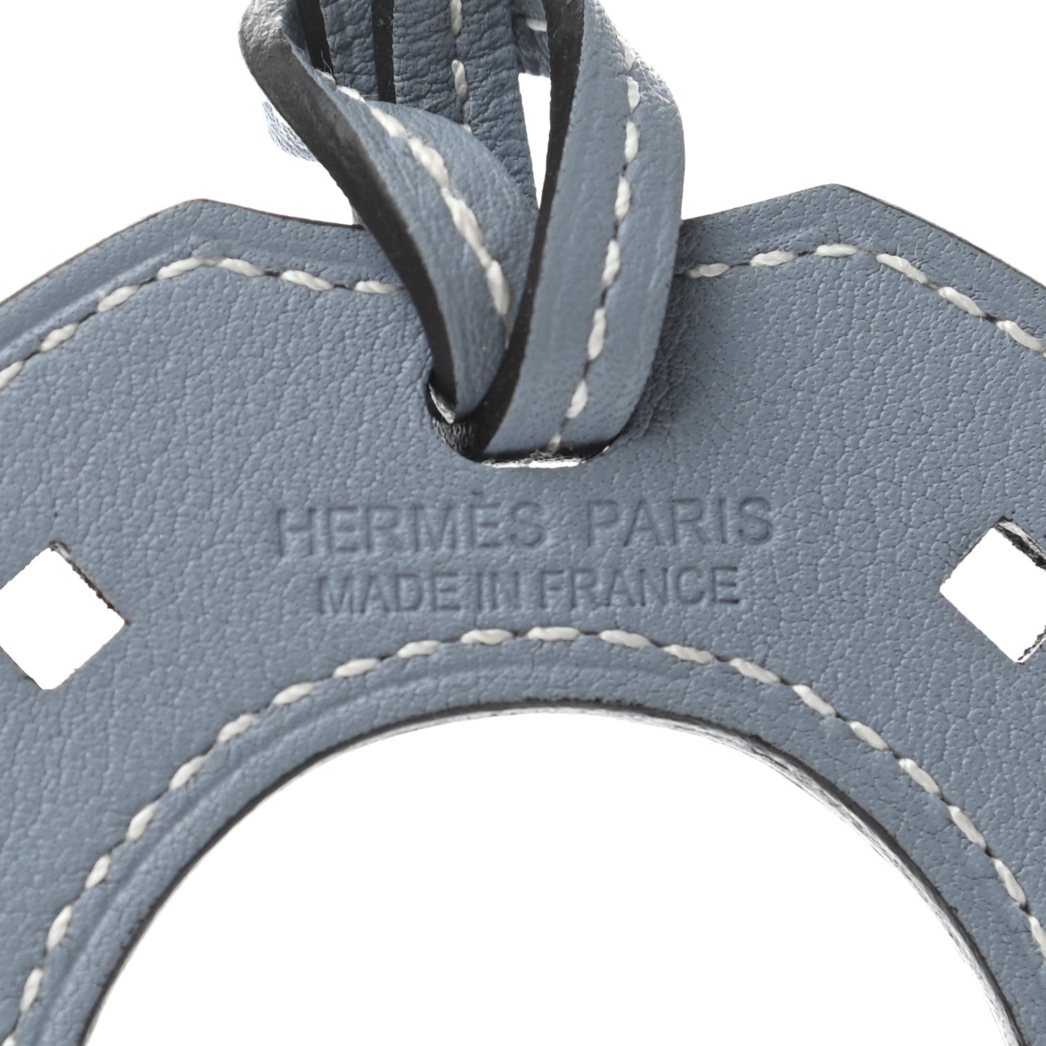 Hermes Swift Paddock Horseshoe Bag Charm Bleu Lin 3 of 4