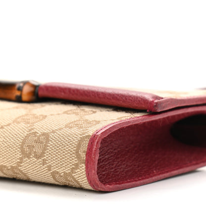 Gucci Monogram Bamboo Bar Clutch Red 9 of 9