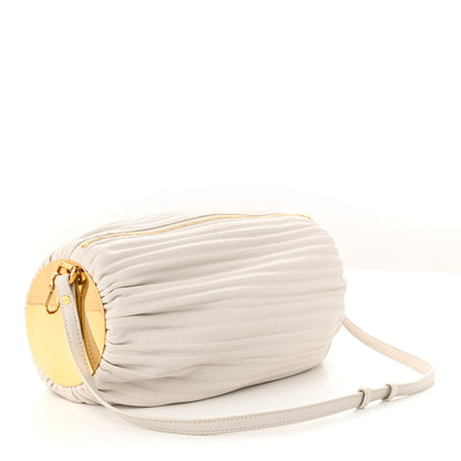 Loewe Lambskin Pleated Bracelet Pouch Shoulder Bag White 3 of 11