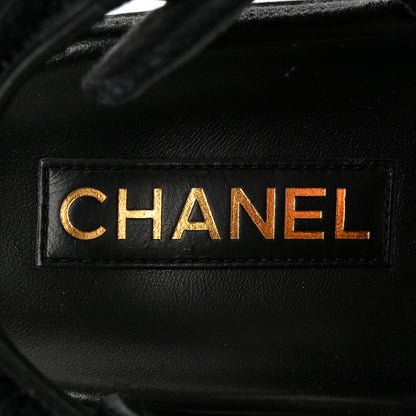 Chanel Denim Printed Dad Sandals 38.5 Black 7 of 15