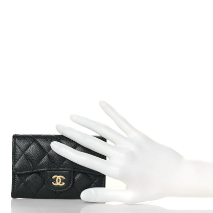 Chanel Caviar Quilted Flap Card Holder Wallet Black 2 of 11