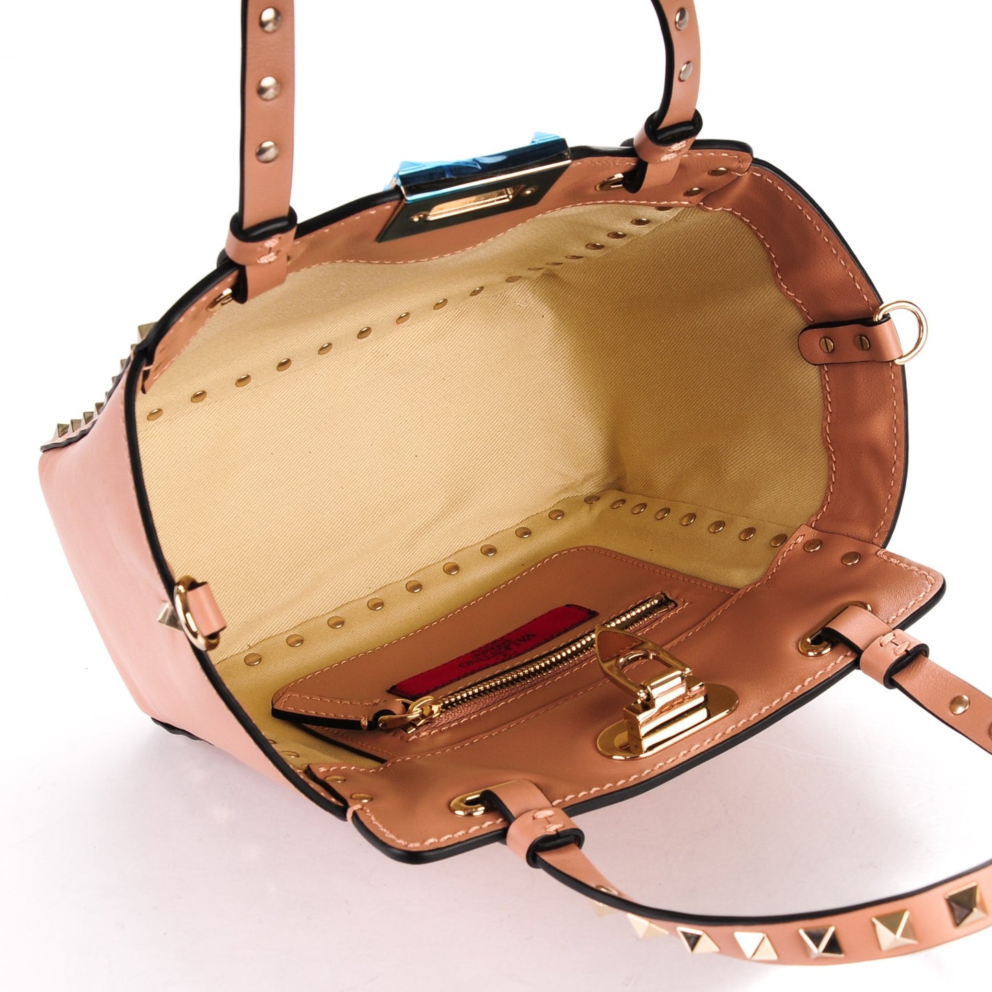 Vitello Mini Rockstud Tote Alpaca