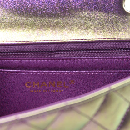 Chanel Iridescent Lambskin Quilted Mini Rectangular Flap Purple 8 of 11
