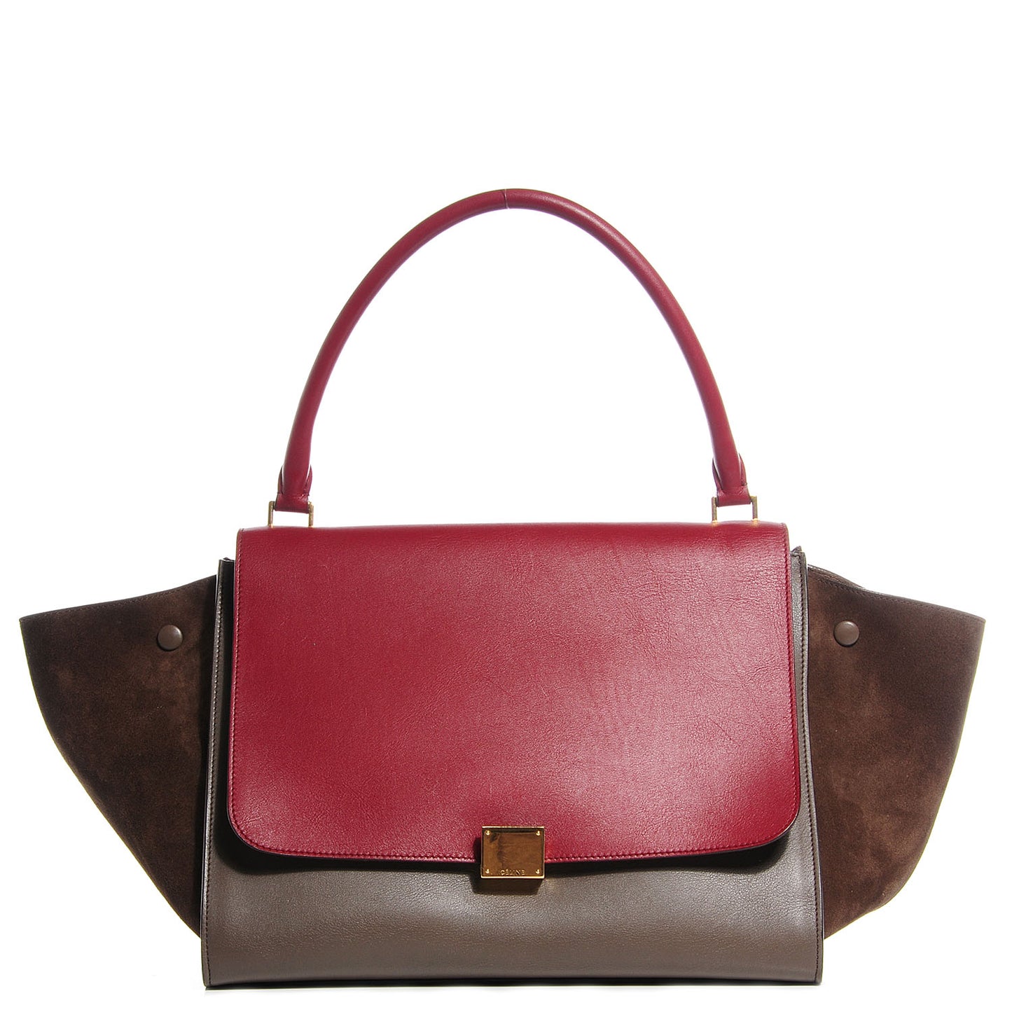 Calfskin Suede Large Tri-Color Trapeze Granite