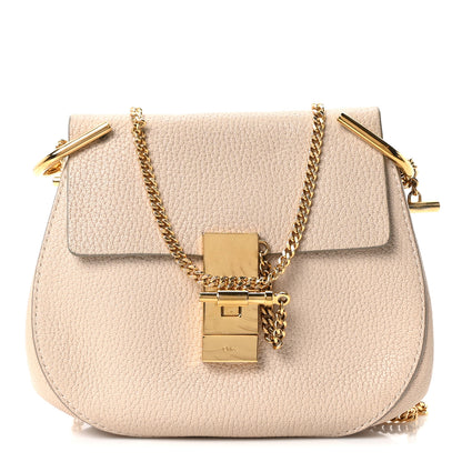 Chloe Grained Lambskin Mini Drew Shoulder Bag Abstract White 1 of 10