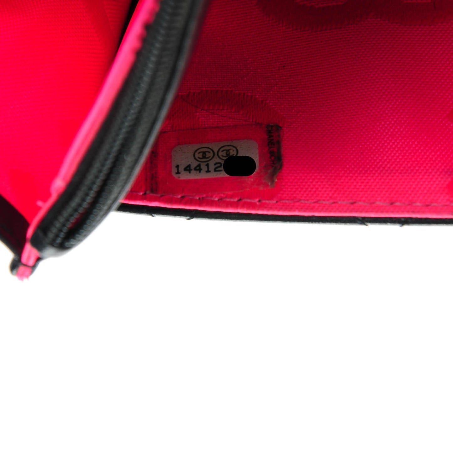 Calfskin Quilted Cambon Wallet On Chain WOC Black