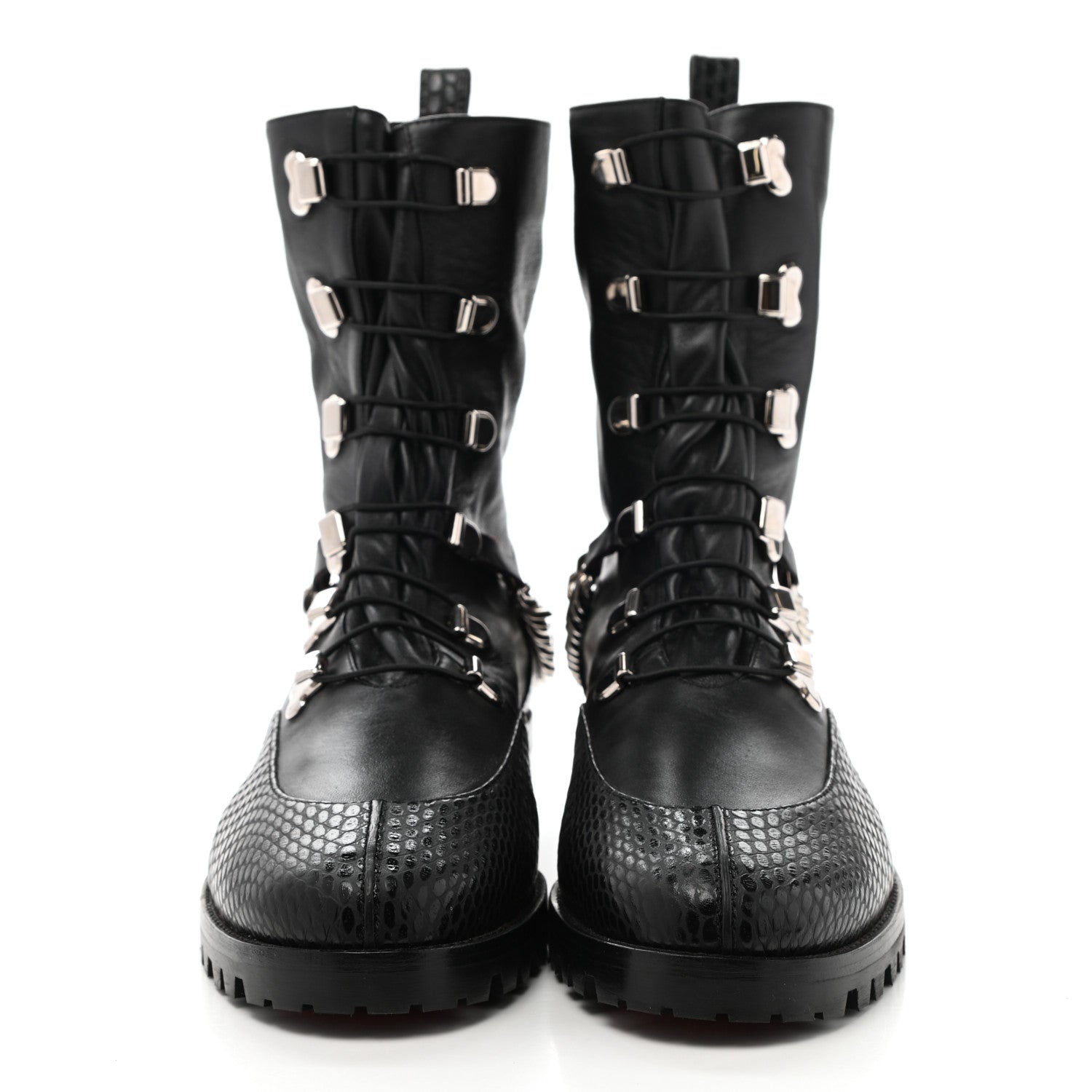 Christian Louboutin Calfskin Horse Guarda Flat Boot 40 Black 2 of 7