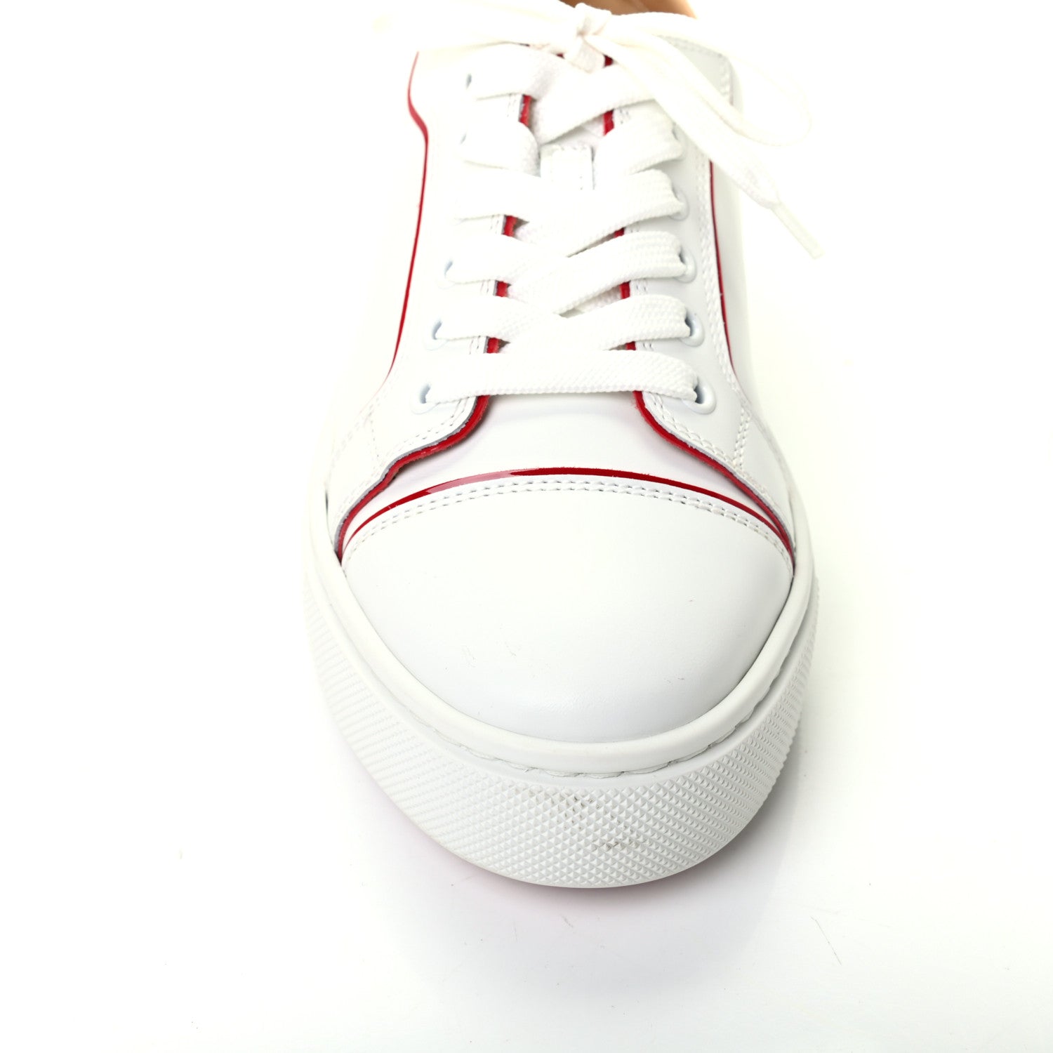 Christian Louboutin Calfskin Patent Vieirissima Flat Sneakers 36.5 White Loubi 12 of 12