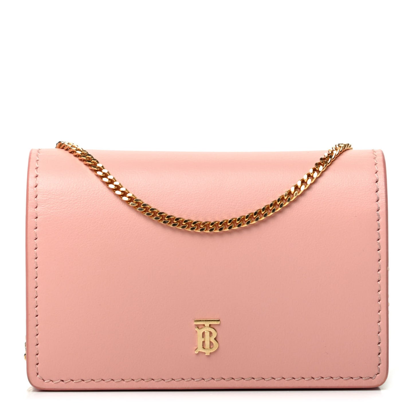 Calfskin Jessie Chain Card Case Blush Pink