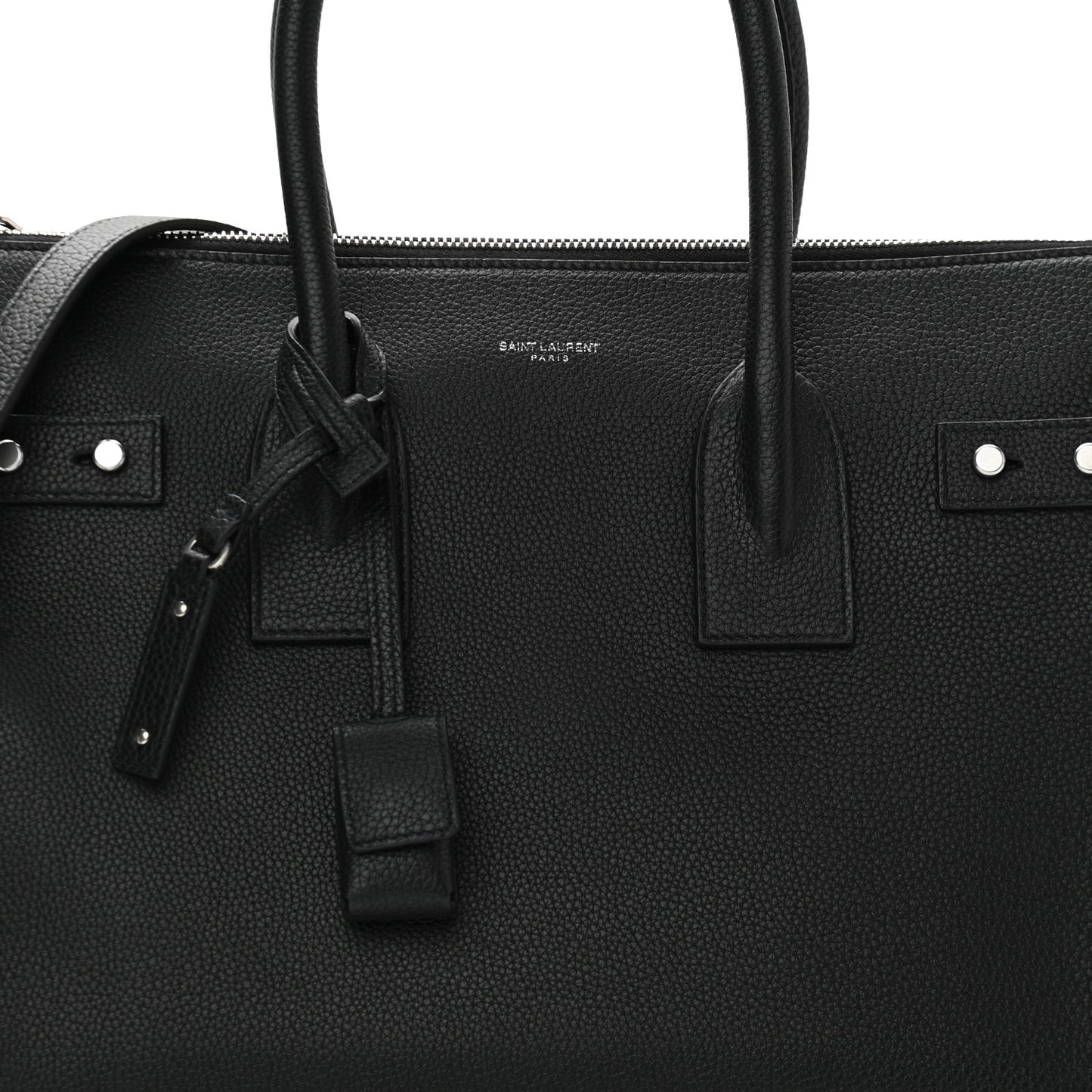 Grained Calfskin Small Supple Sac De Jour Duffle Black