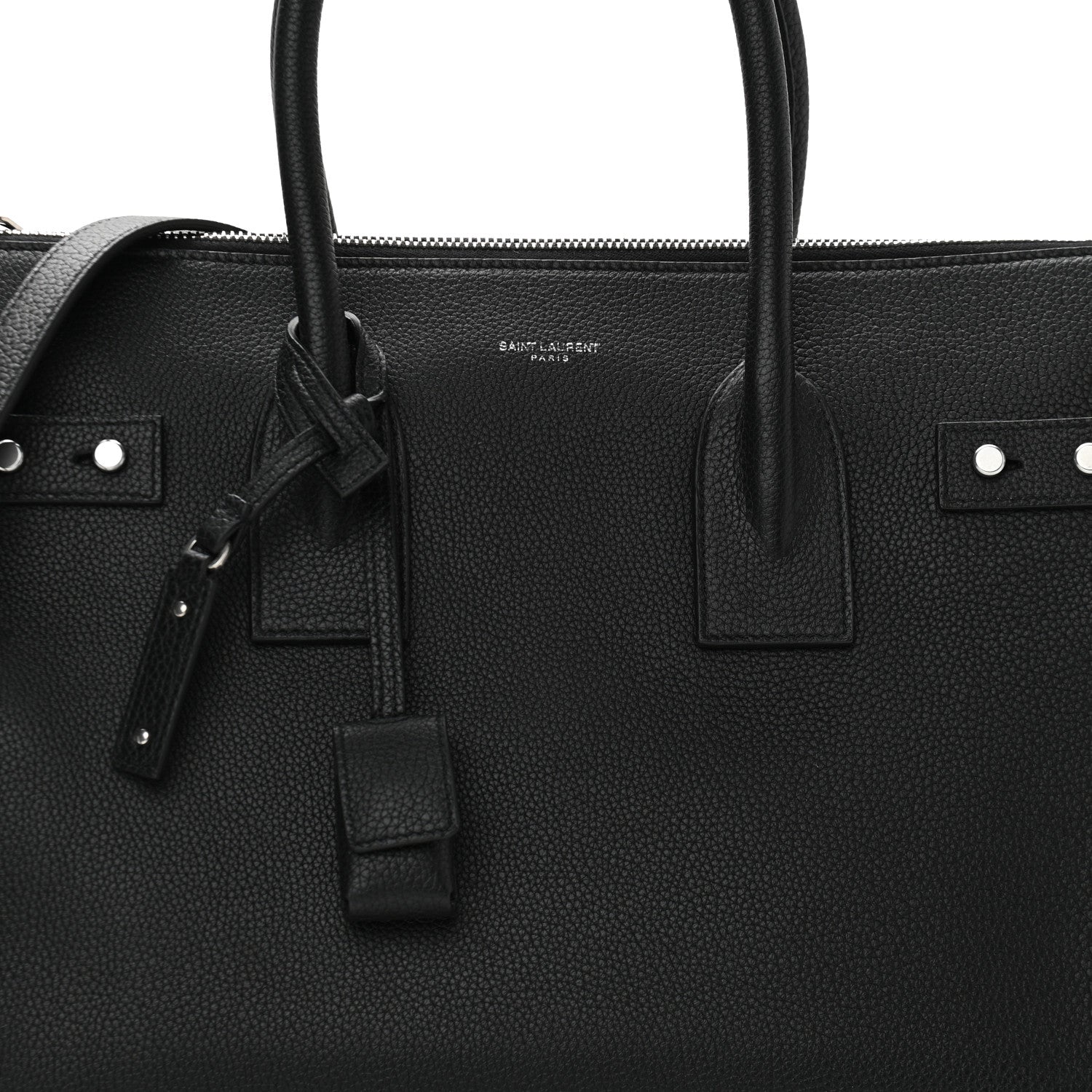 Saint Laurent Grained Calfskin Small Supple Sac De Jour Duffle Black 8 of 11