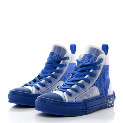 Christian Dior Technical Canvas Oblique Mens B23 High Top Sneakers 41 Blue 3 of 9