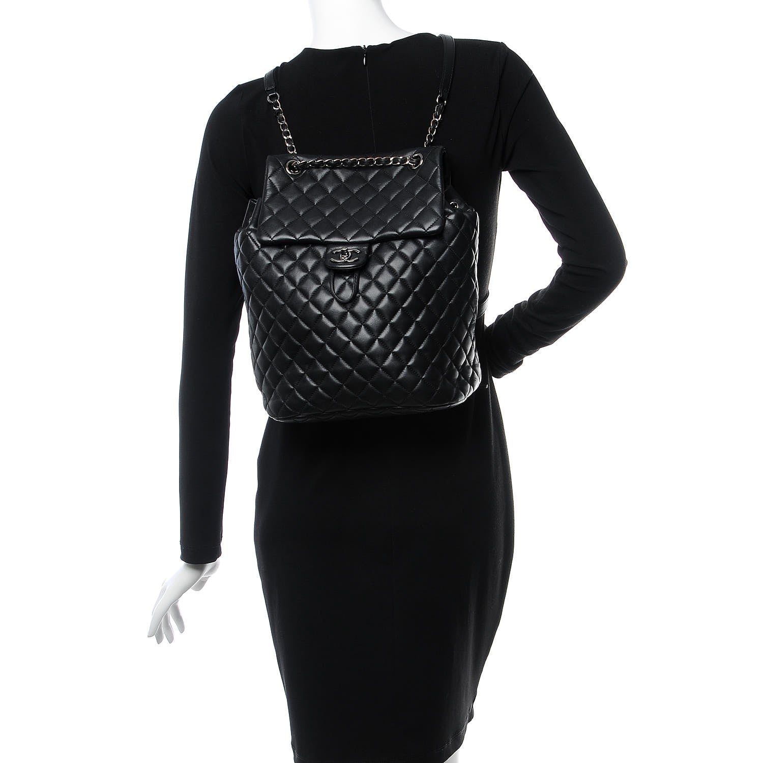 Chanel Lambskin Quilted Large Urban Spirit Backpack Black 2 of 8