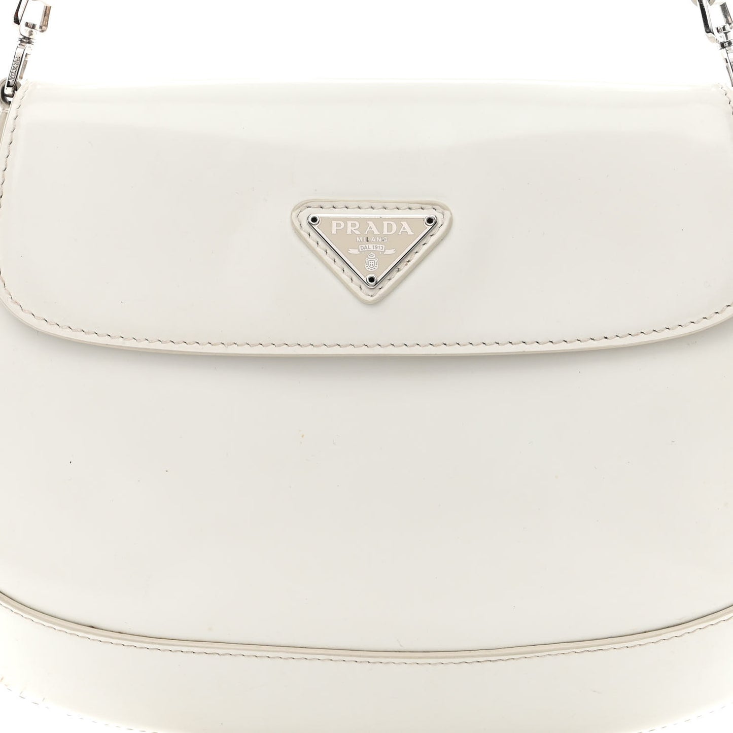 Spazzolato Cleo Flap Shoulder Bag White