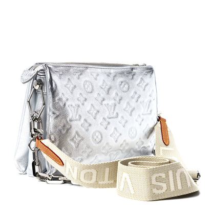 Louis Vuitton Metallic Lambskin Embossed Monogram Coussin PM Silver 3 of 11