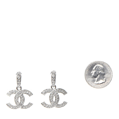 Chanel Crystal Palais Garnier CC Drop Earrings Silver 2 of 4