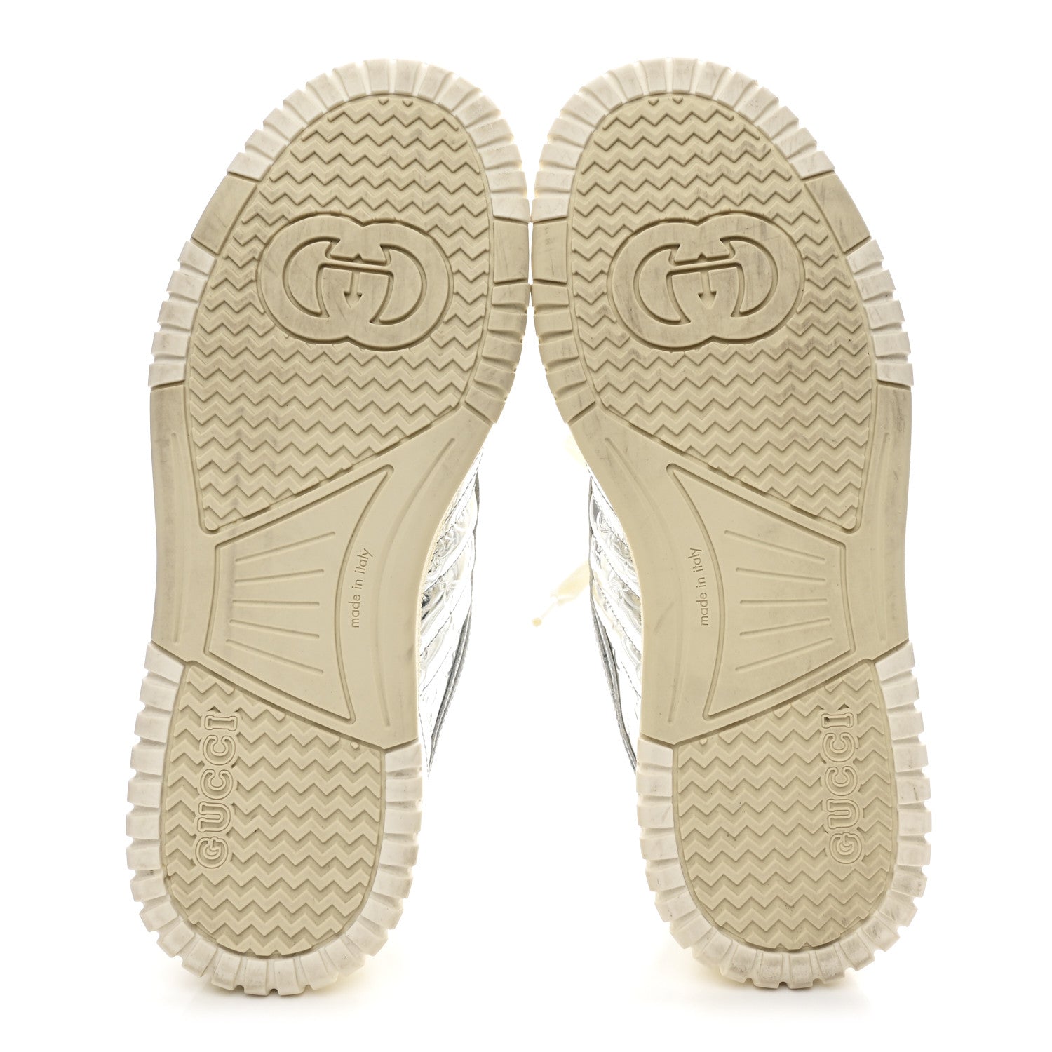 Gucci Guccissima Mirror Effect Womens Re-Web Sneakers 37.5 Silver 5 of 11