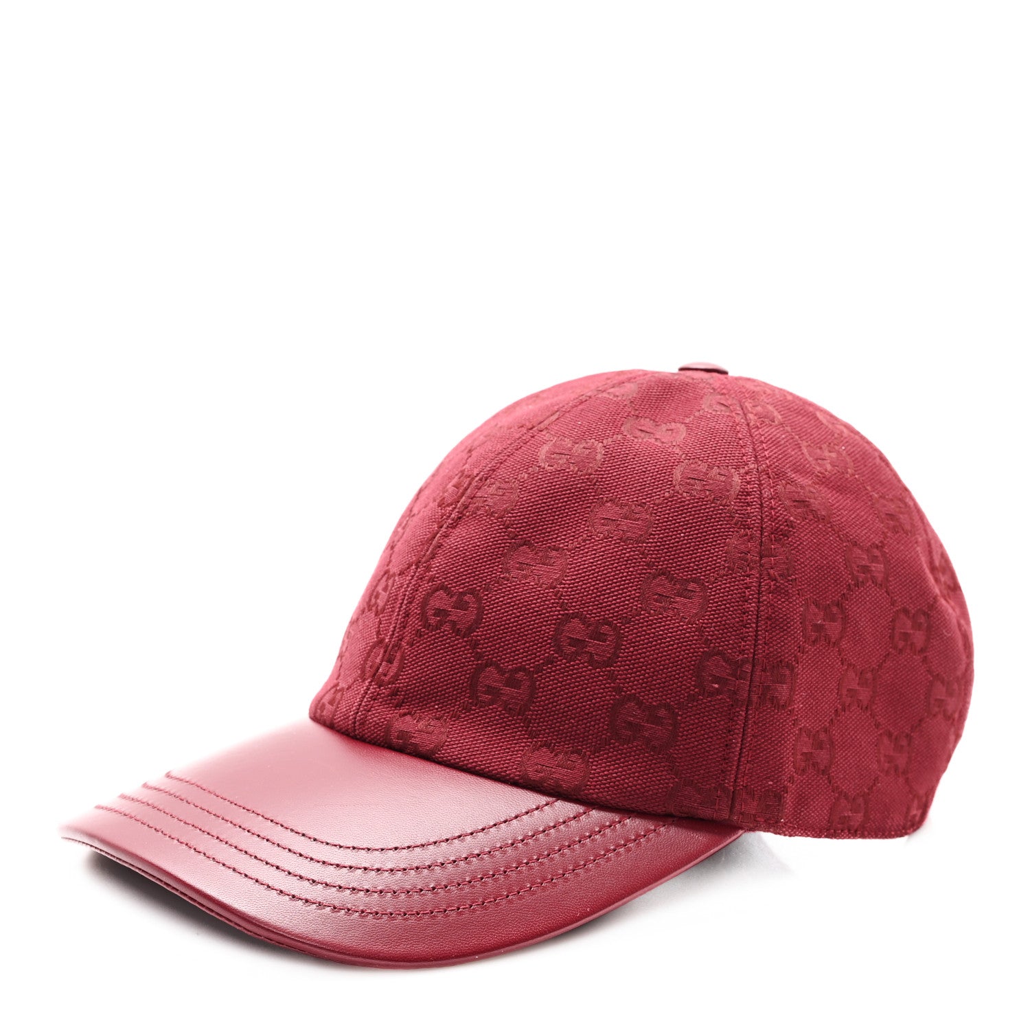 Gucci Calfskin New Canvas GG Monogram Baseball Hat L Bordeaux 1 of 11