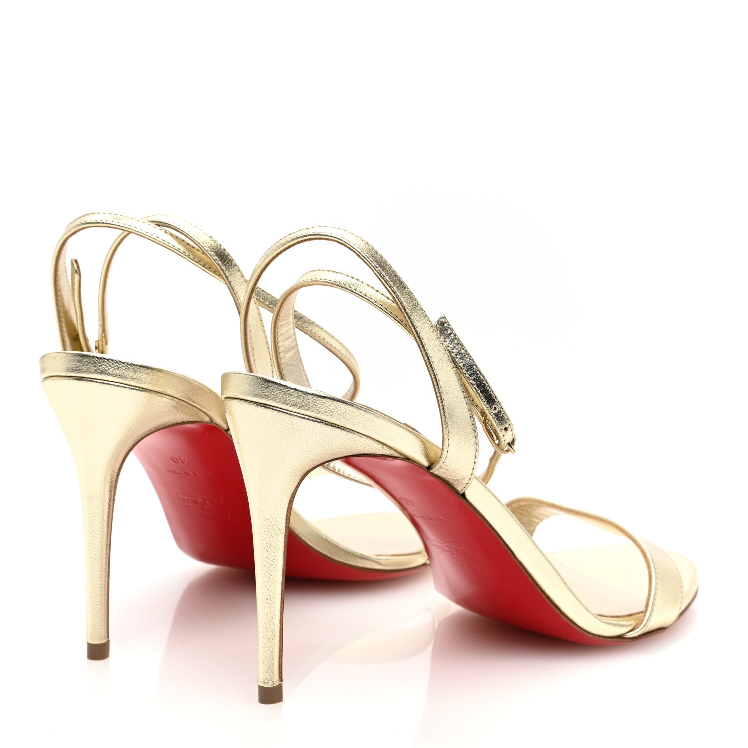 Christian Louboutin Kid Laminato Loubigirl 85 Sandals 40 Platine 4 of 8