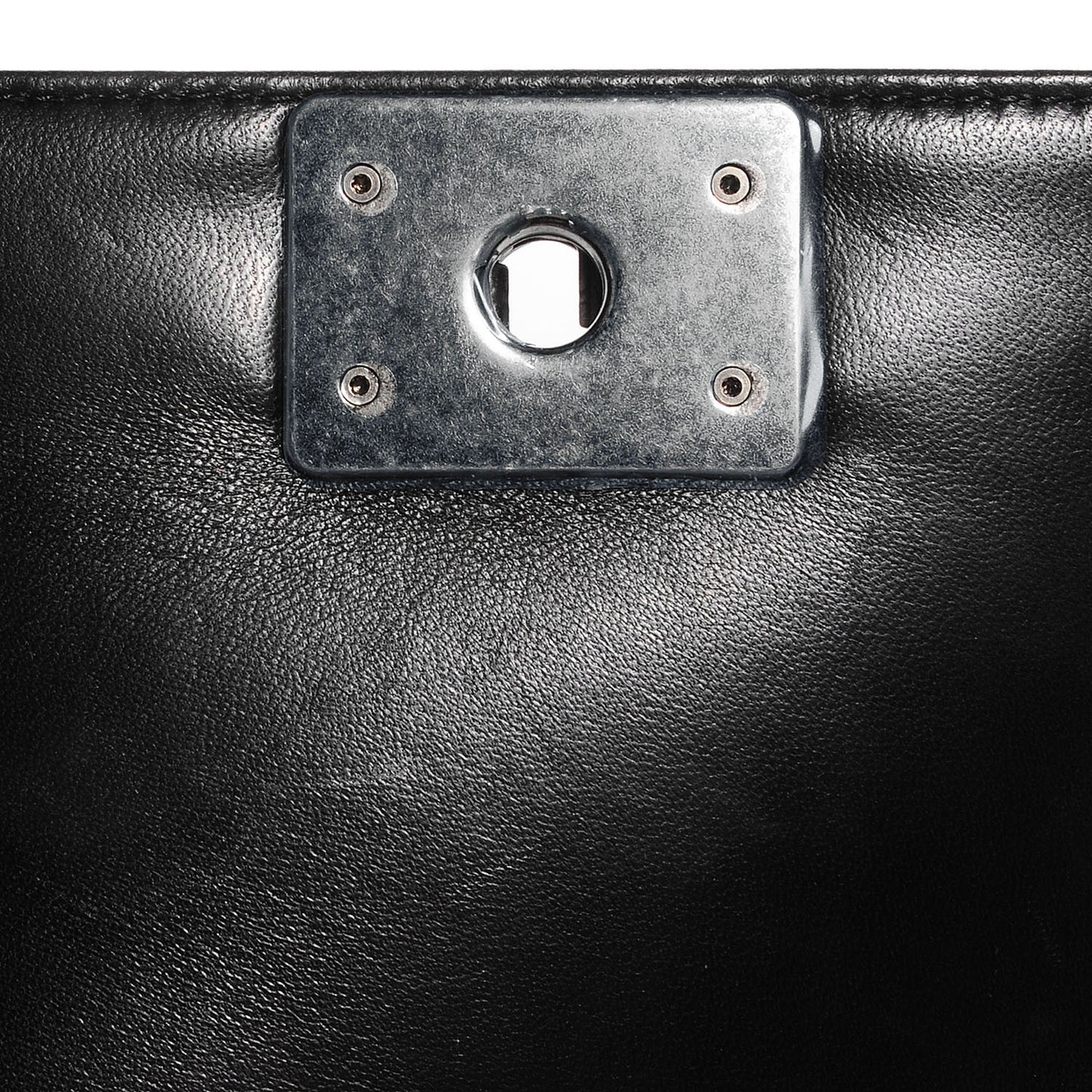 Lambskin Quilted Small Boy Flap Black
