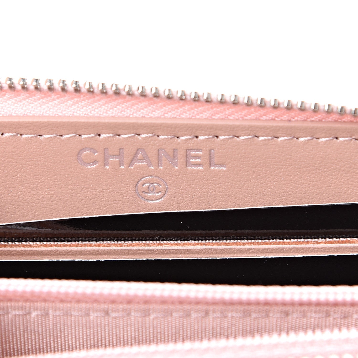 Chanel Goatskin Camellia Embossed Medium Zip Around Wallet Light Pink 5 of 8