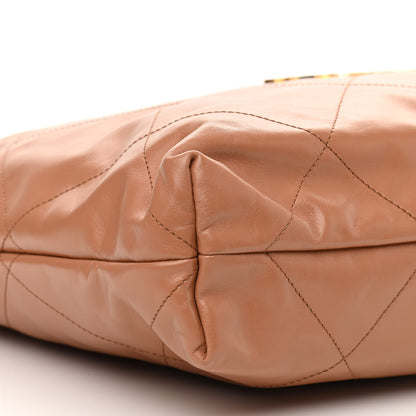 Chanel Shiny Calfskin Quilted Chanel 22 Camel 11 of 12