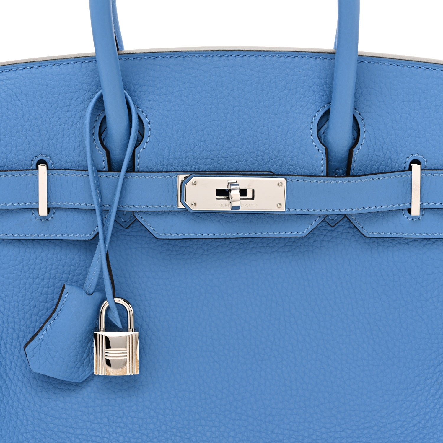 Hermes Taurillon Clemence Birkin 30 Bleu Paradis 8 of 12