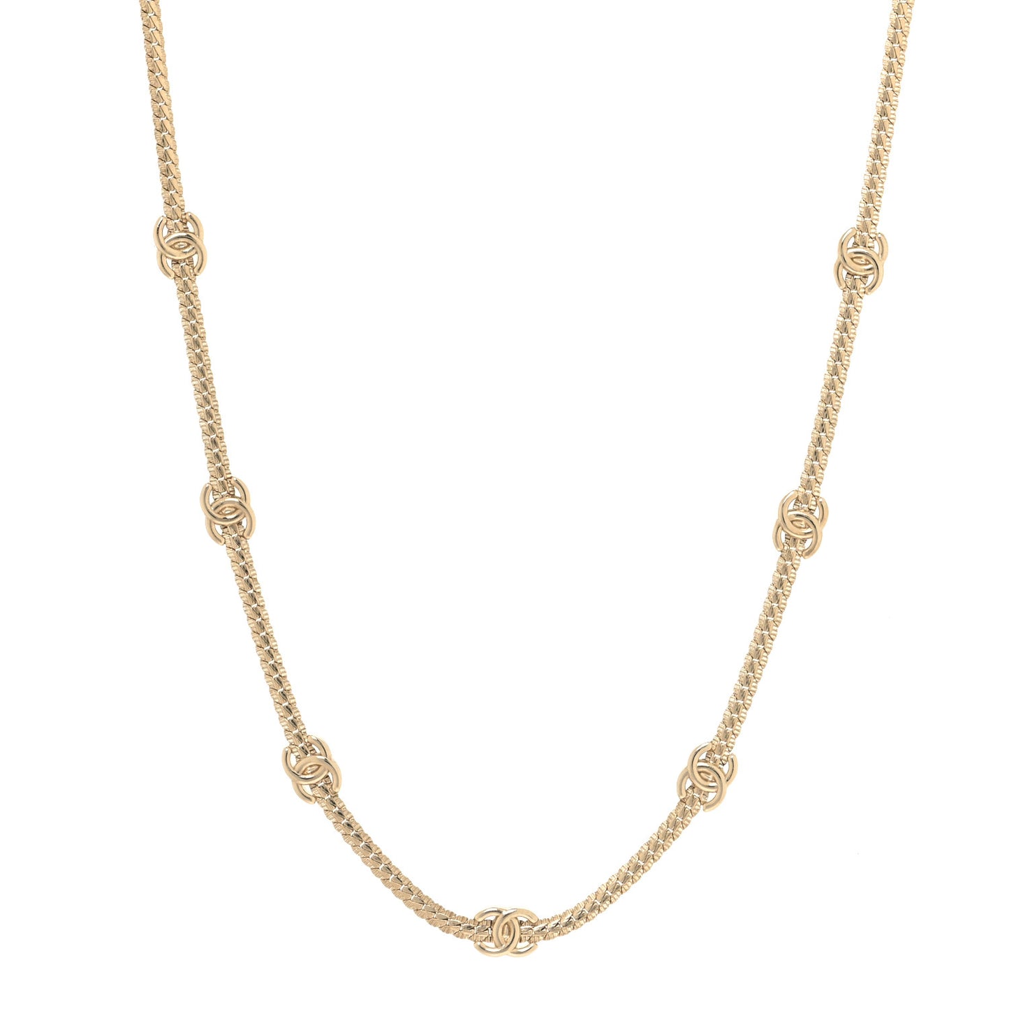 Metal CC Choker Necklace Gold
