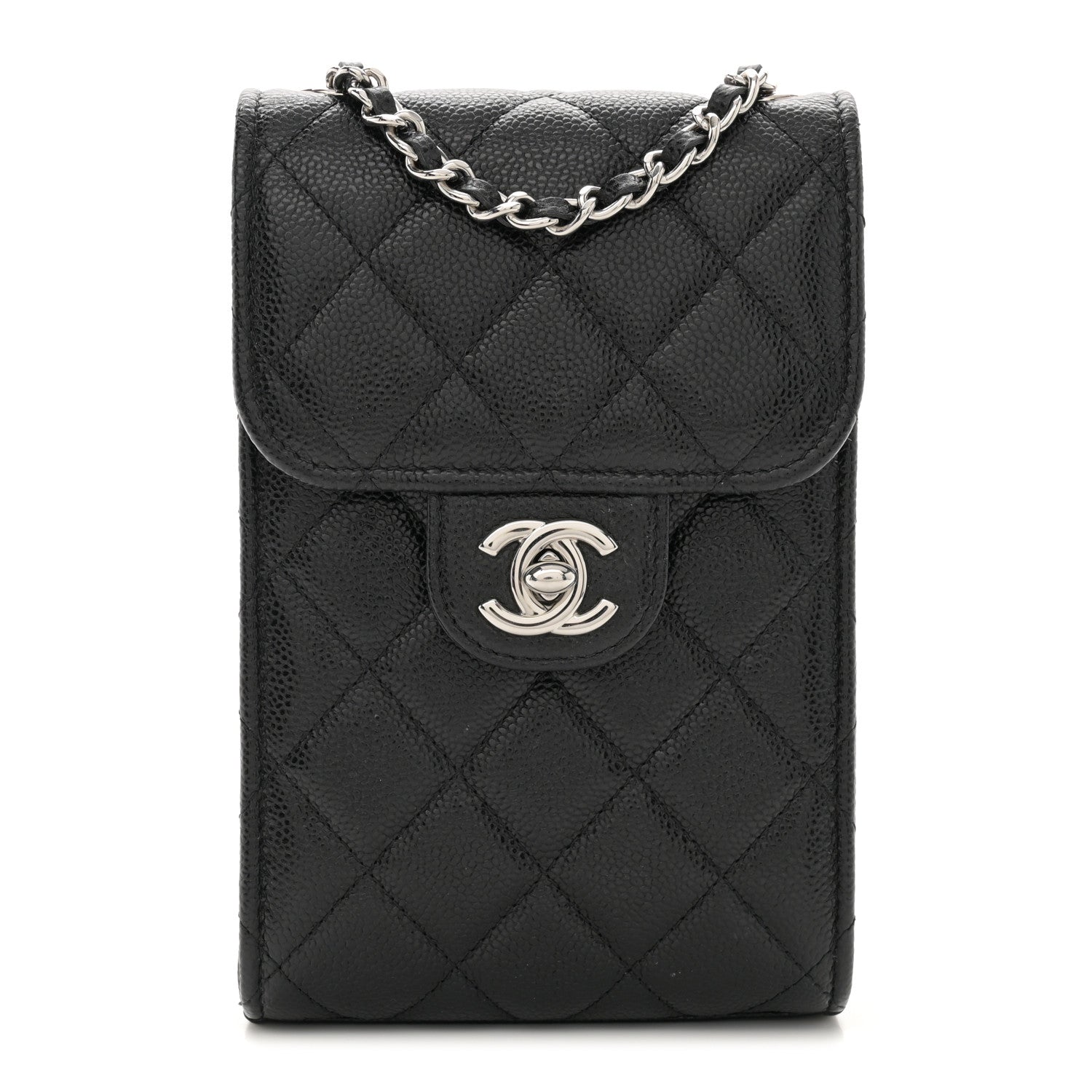 Chanel Caviar Quilted Classic Phone Holder Black 1 of 10