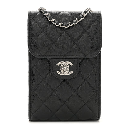 Chanel Caviar Quilted Classic Phone Holder Black 1 of 10