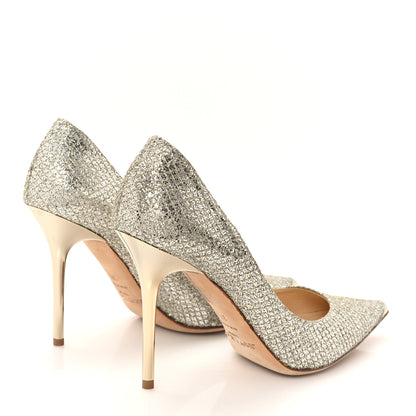 Jimmy Choo Glitter Fabric Romy 85 Pumps 37.5 Champagne 5 of 10