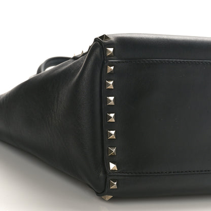 Valentino Garavani Vitello Small Rockstud Double Handle Tote Black 8 of 9
