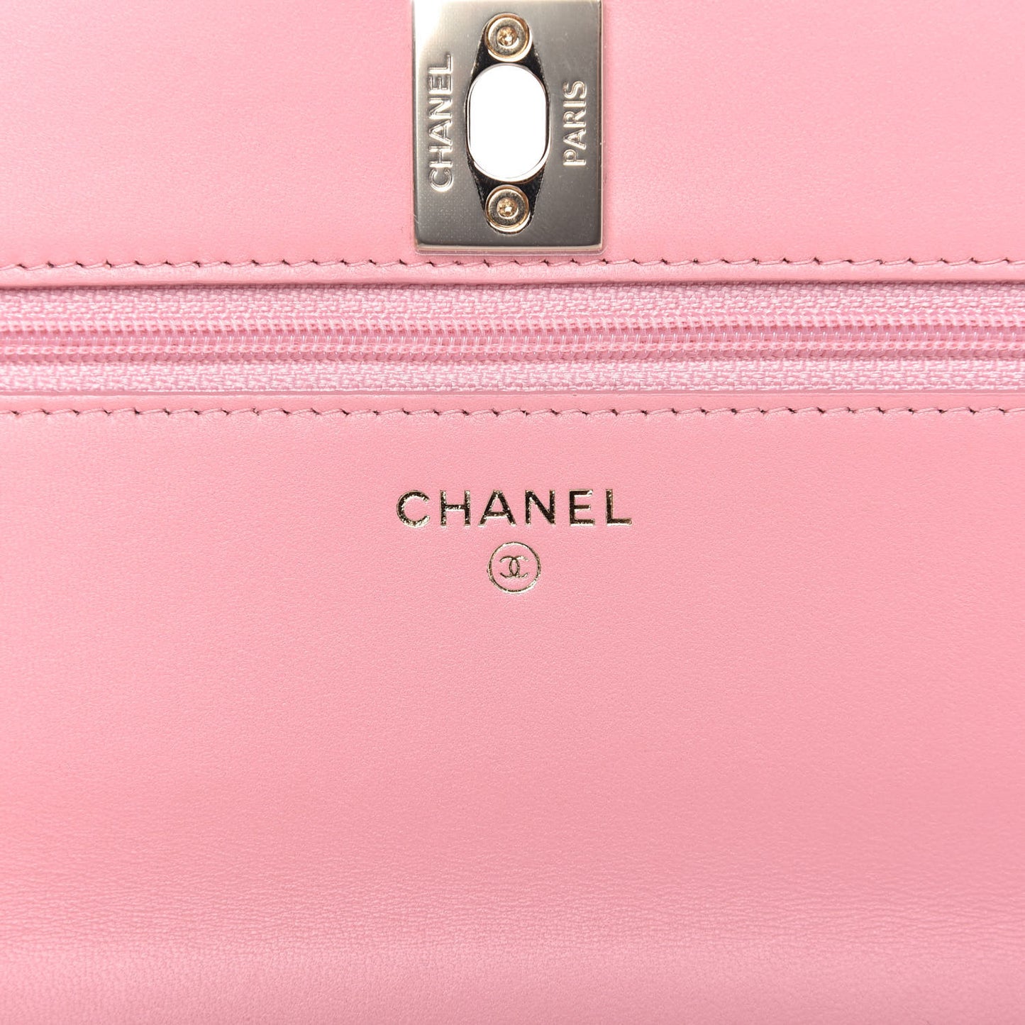 Lambskin Quilted Trendy CC Wallet On Chain WOC Pink