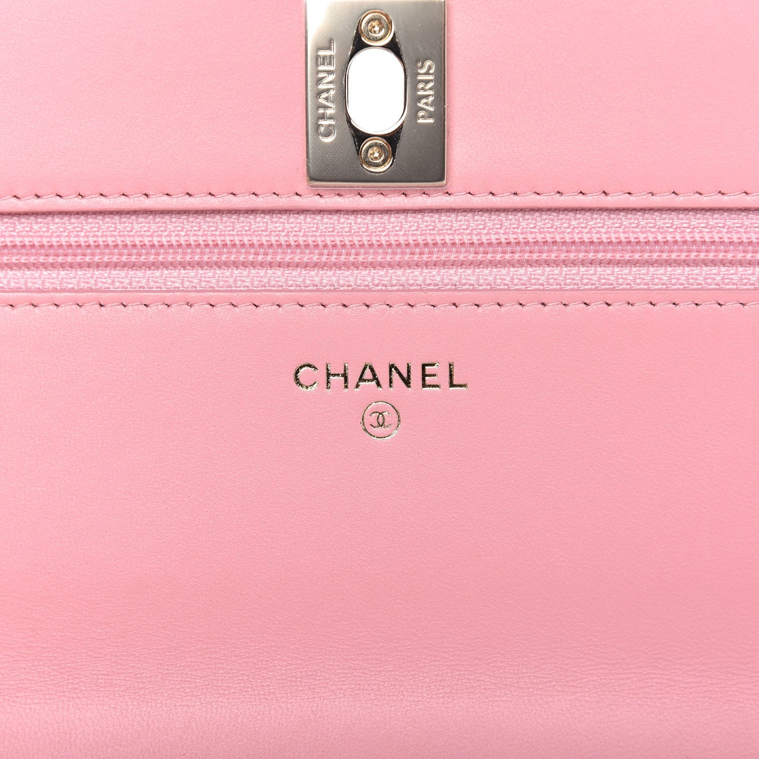Chanel Lambskin Quilted Trendy CC Wallet On Chain WOC Pink 8 of 11