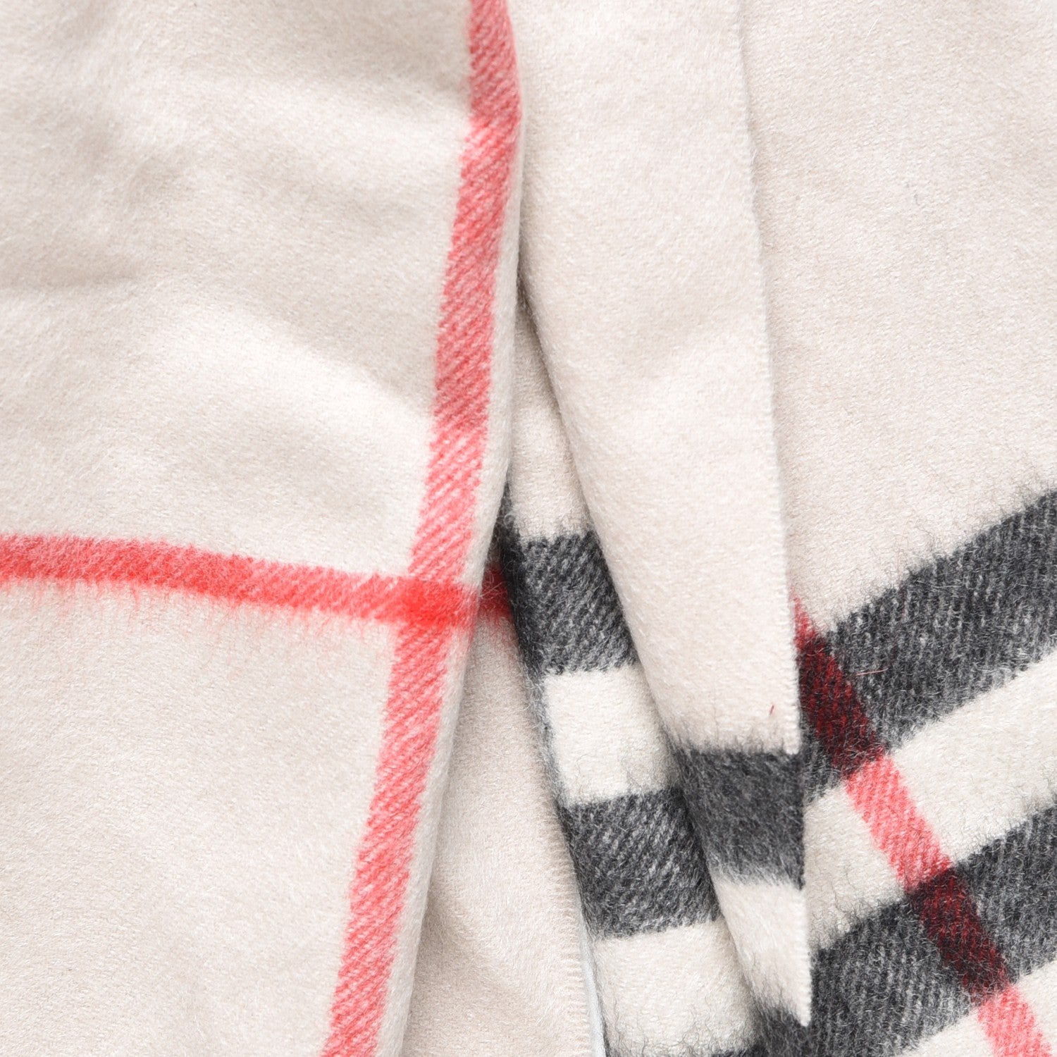 Burberry Cashmere Classic Check Fringe Scarf Stone 3 of 4